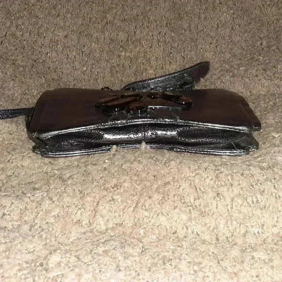 MARCIANO-Metallic Black/Silver Jeweled Butterfly Shoulder/Clutch Bag-Excellent - Picture 7 of 7